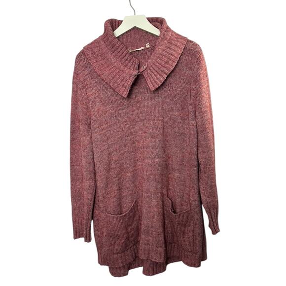 Soft Surroundings Ash Rose Pink Jayna Knit Cowl Neck Sweater Women's 1X - Picture 1 of 9